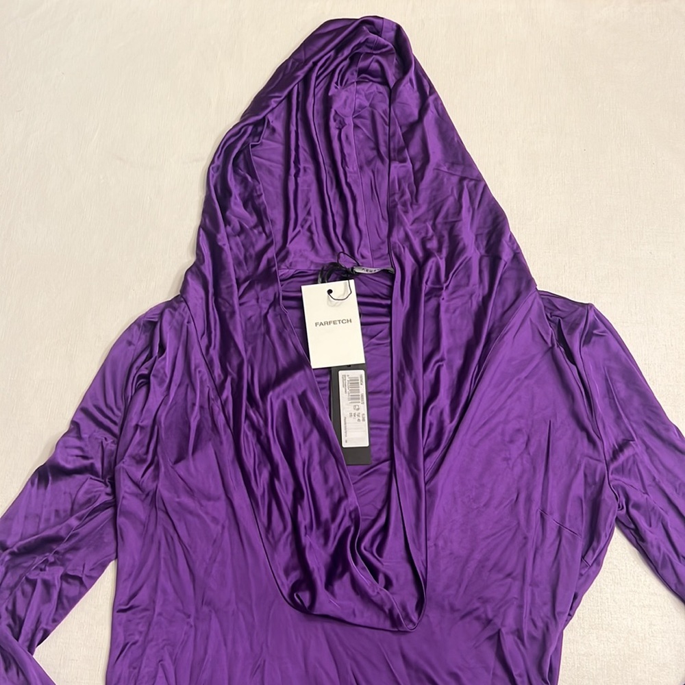 NWT Versace Jersey wet effect draped body w/ hood - Picture 8 of 9